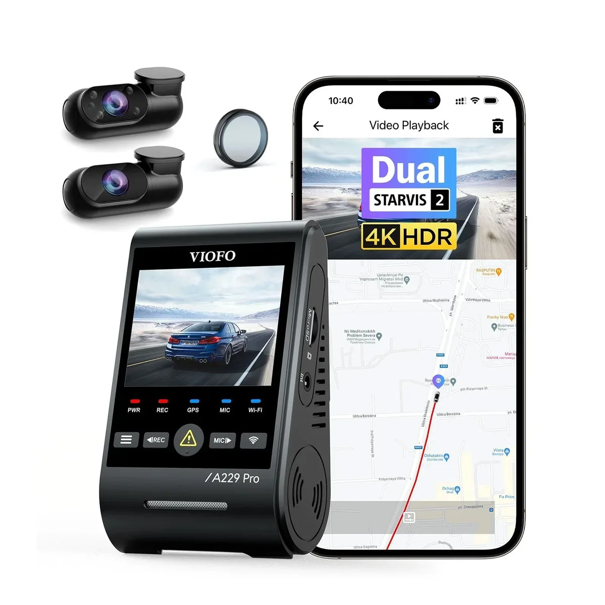 Viofo A229 Pro 3CH — 3-channel 2160p dash cam